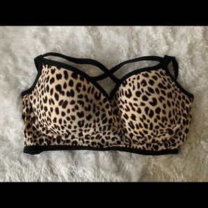 NIB VS Pink Cheetah Strappy Push Up Bralette
